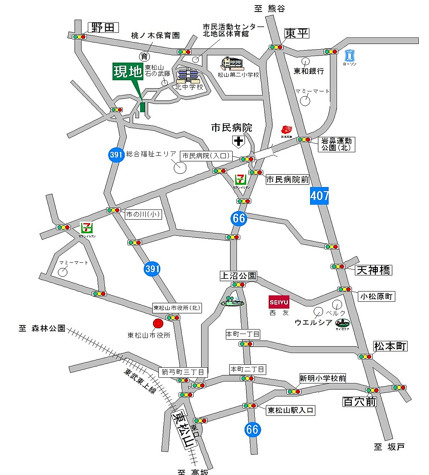 東松山市大字野田　土地の地図