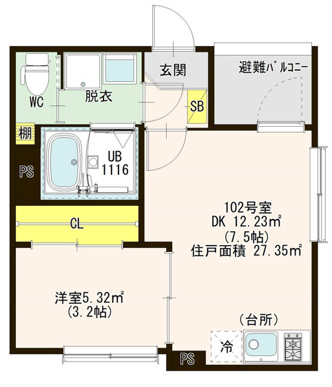 エールフェルト庄内通の間取り