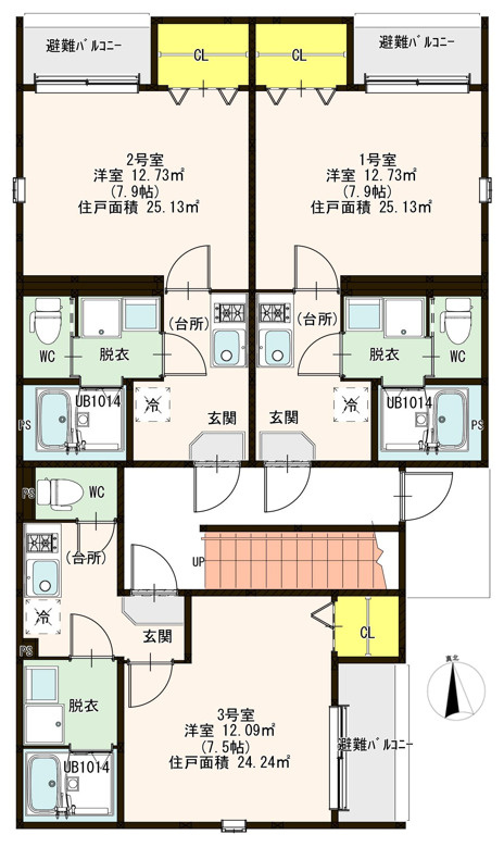 Le・Ange弐番館の区画図