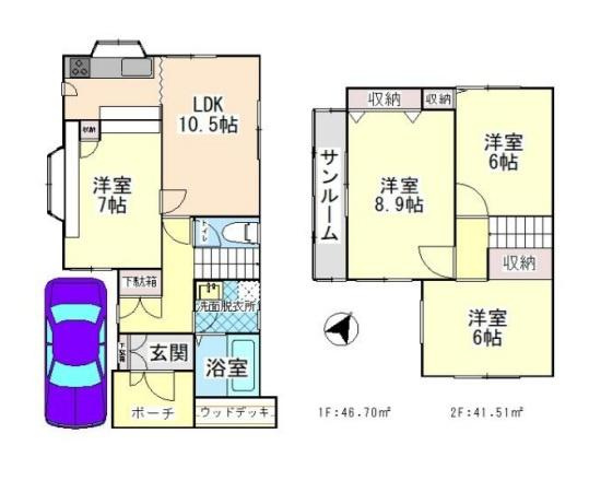 和歌山市三葛　中古戸建の間取り