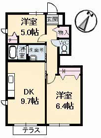 【間取り】 | ブランシェ佐藤 | 2DK