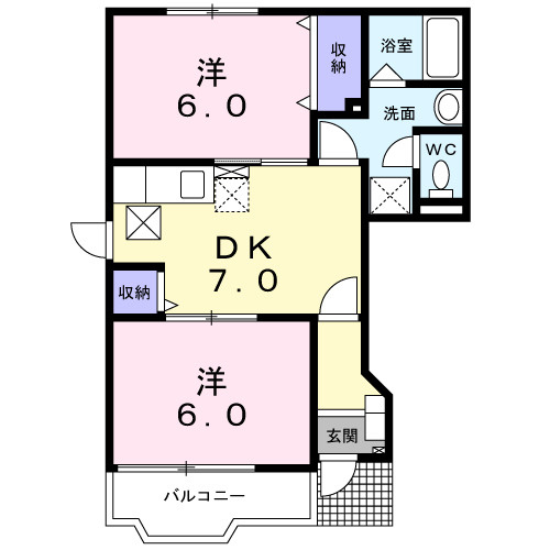 【間取り】 | プリムローズ城東　Ｃ