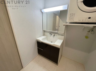 化粧品や洗顔料、歯ブラシなどの必需品をまとめて置ける収納スペースがあり、使用するたびに取り出す手間が省けます。また、水回りのため、濡れても大丈夫な素材が使用されており、お手入れが簡単です。