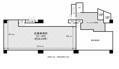 アスピーテ渡辺通1Fの区画図