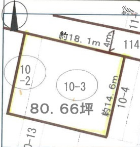 小山市城北4丁目の区画図
