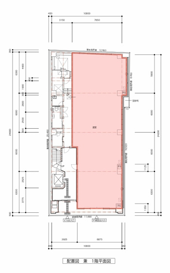 いちご天神シティビル1Fの区画図