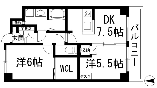 【間取り】 | ハイタウン御殿山東