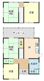 【間取り】 | 宇部市大小路2丁目（オール電化・2階建）