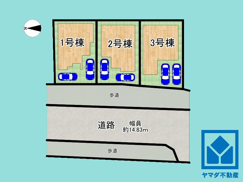 大津市御陵町　第1　2号棟の区画図