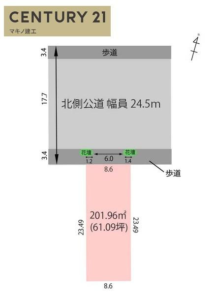 岐阜市宇佐南1丁目の土地図
