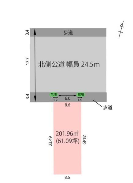 岐阜市宇佐南1丁目の土地図