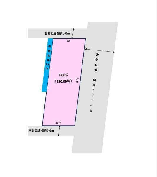 岐阜市茜部寺屋敷1丁目の土地図
