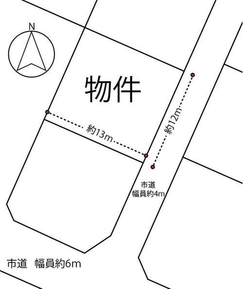 伊勢崎市除ヶ町売地の土地図