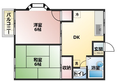 【間取り】 | ホワイトハイツミサキⅠ