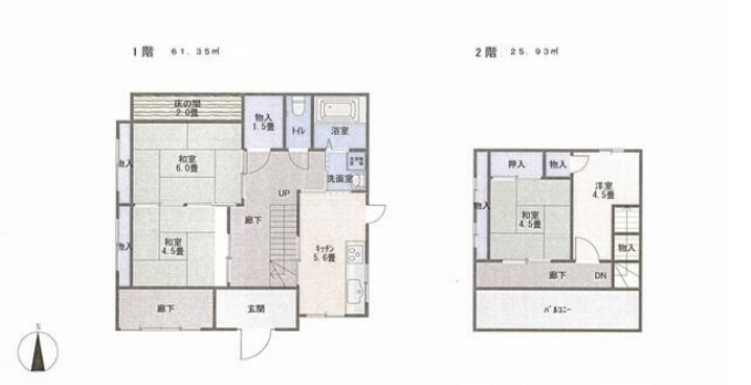 蓮田市関山　中古戸建の間取り|蓮田市関山　中古戸建、4K、土地面積169.00m2、建物面積87.28m2