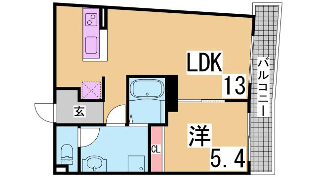 神戸市長田区片山町５丁目の賃貸マンションの間取り