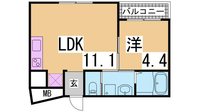 神戸市長田区片山町５丁目の賃貸マンションの間取り