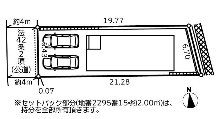 横浜市泉区岡津町 新築戸建て【仲介手数料無料】カースペース2台の区画図