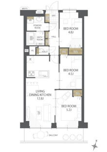 【間取り】京都北山スカイハイツＢ棟 