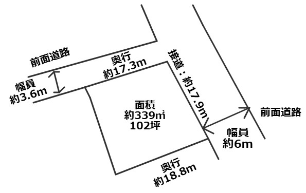 高島市城山台2丁目102坪土地の土地図