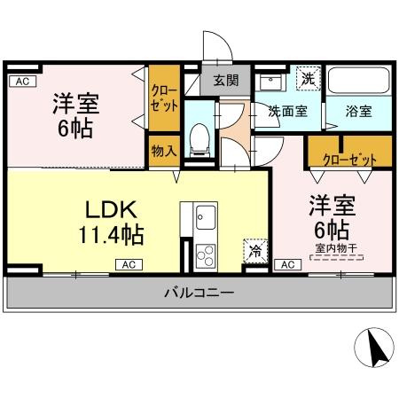 お部屋の間取り図になります！