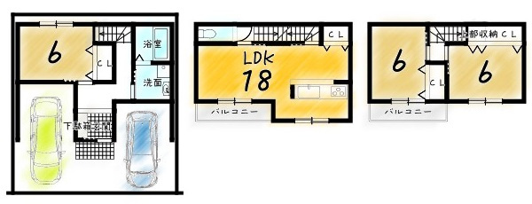 向島庚申町　建築条件付土地の参考プラン|【建物面積：88.29㎡　新築参考プラン1680万円】
