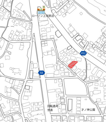 津山市上河原　売土地　88坪の地図