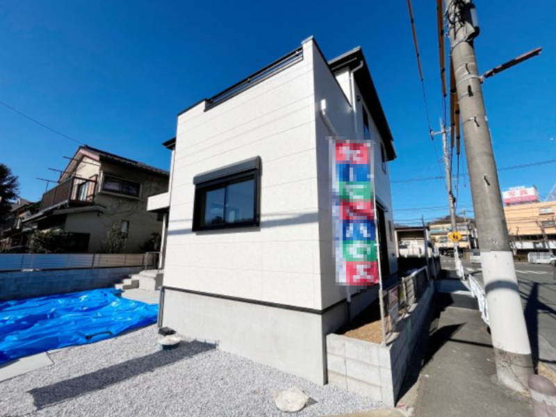 祝：成約済み　八王子市　下柚木　新築戸建て　１期の外観|小学校や中学校が徒歩４分兼愛にあります。～仲介手数料無料☆八王子ひなた不動産～八王子市下柚木　新築戸建て