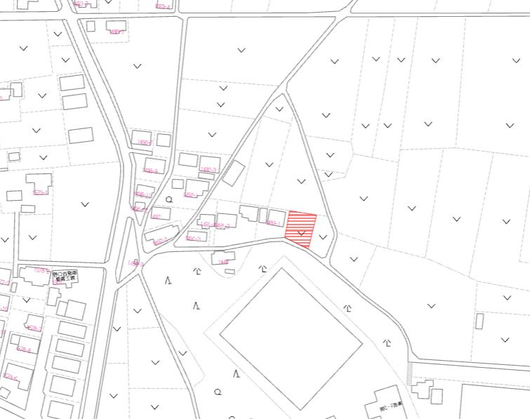 都城市五十町の売地の土地図