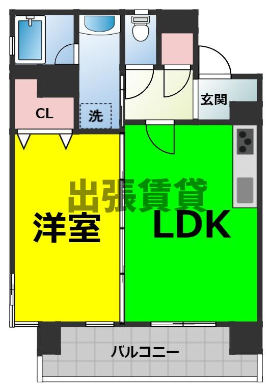 仲介手数料0！！スタジオスクエア泉の間取り