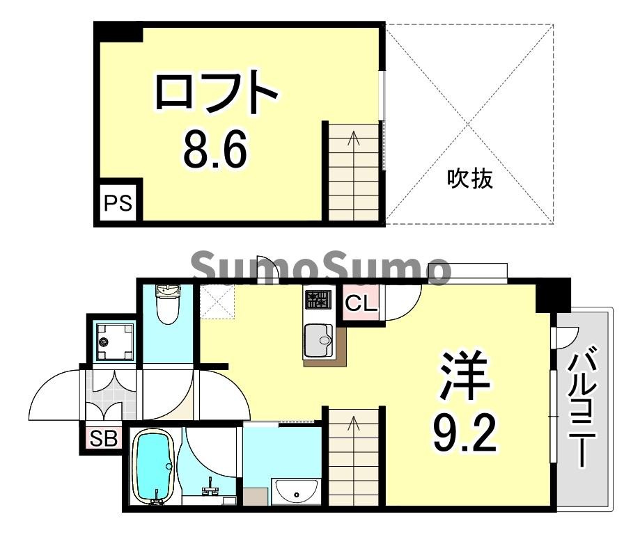 エスリード大阪シティーウエストの間取り
