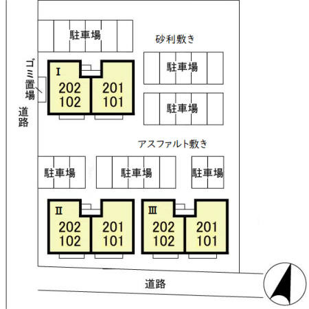 シャルール Ⅰ・Ⅱ・Ⅲの駐車場
