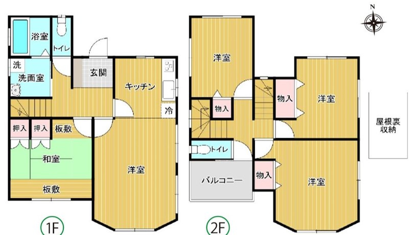 伊勢崎市田中島町　中古住宅の間取り