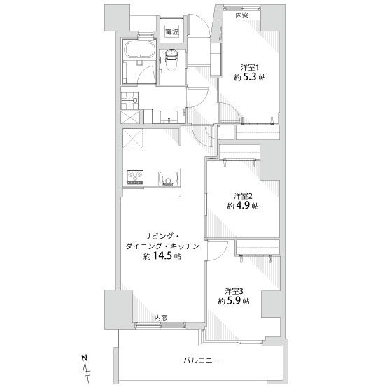 【間取り】 | ロワールマンションアール・板付壱番館☆仲介手数料無料☆