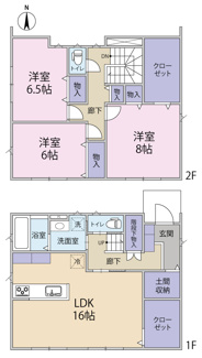 【間取り】 | 高取南二丁目　新築 | 収納豊富な新築戸建て　ファミリーにおススメの間取り