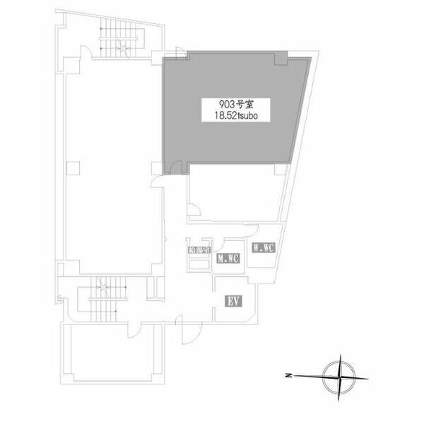 大阪市北区曾根崎新地２丁目の事務所の区画図