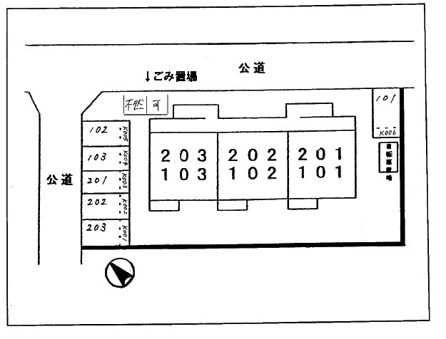 ドミール神明Ａ　　刈谷市近郊の賃貸ならクラスホーム刈谷店の区画図
