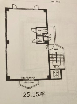【間取り】 | 代々木駅徒歩5分 代々木コパン201 2階 25.15坪 音楽教室居抜き