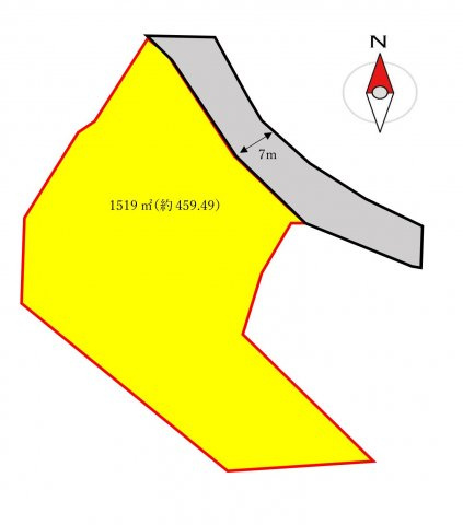 桜川市西小塙1610万円売地の区画図