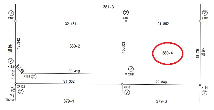 筑西市蓮沼153坪の土地図