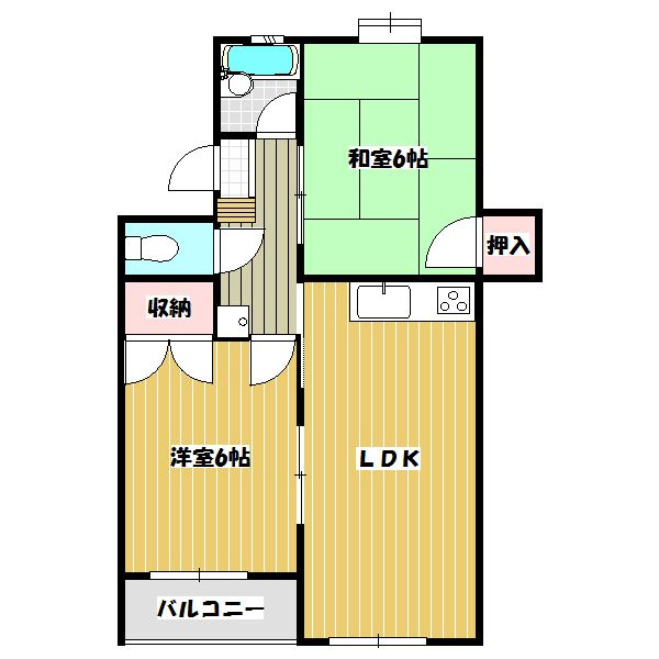ファミルカワシマⅡの間取り|2LDKの間取りです