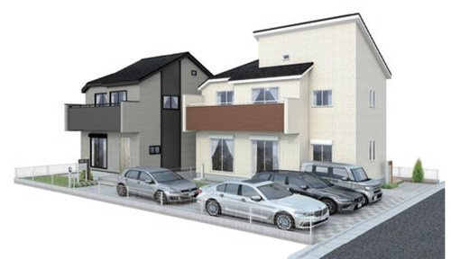 【横浜市瀬谷区南台1丁目17-11全2棟新築戸建て】★仲介手数料無料★（南瀬谷小学校・南瀬谷中学校）の外観パース