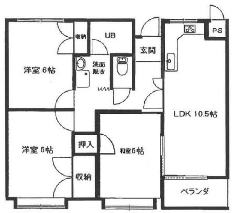 ハーモニーキュウブ寄木戸Ｄの間取り