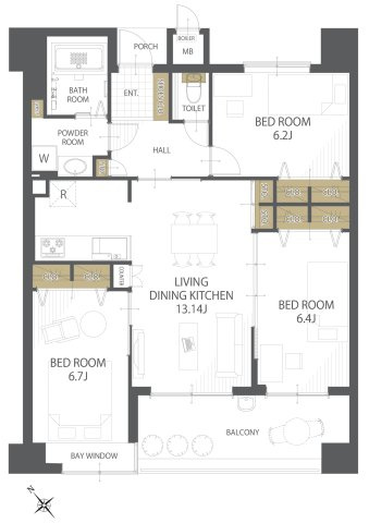 【間取り】サンパーク安部山公園 