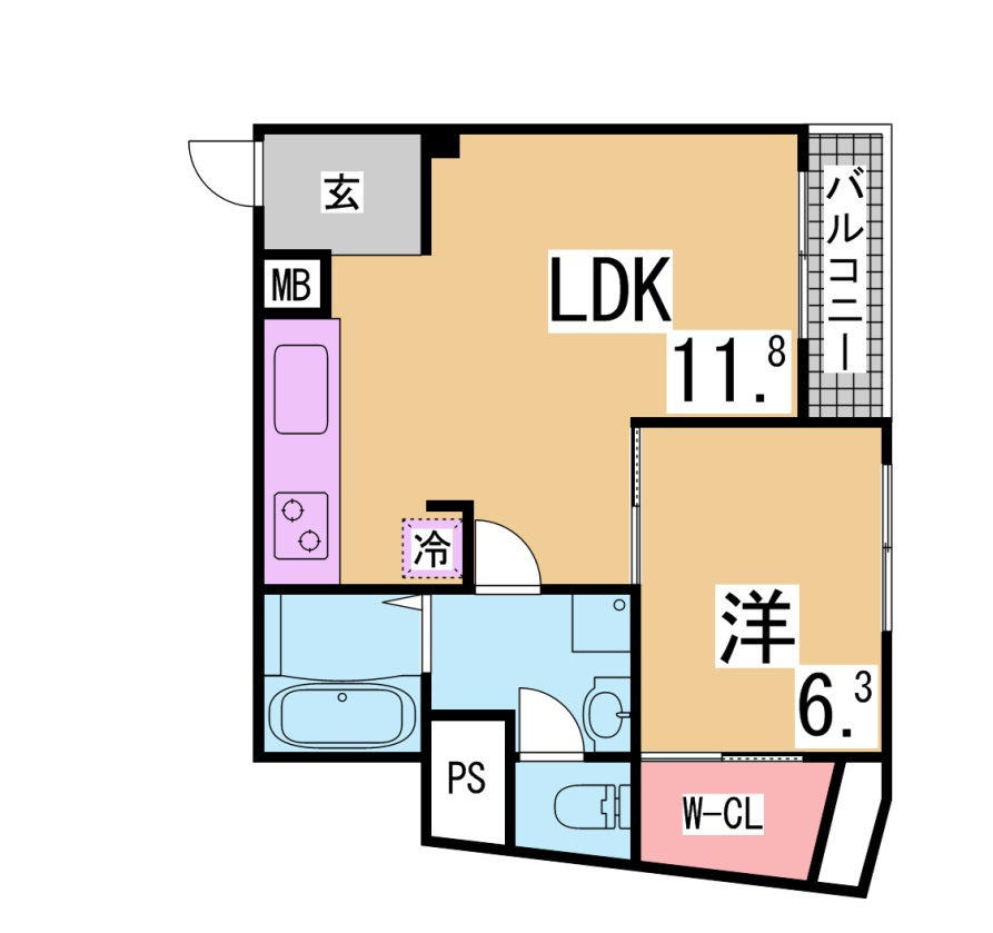 神戸市長田区片山町５丁目の賃貸マンションの間取り