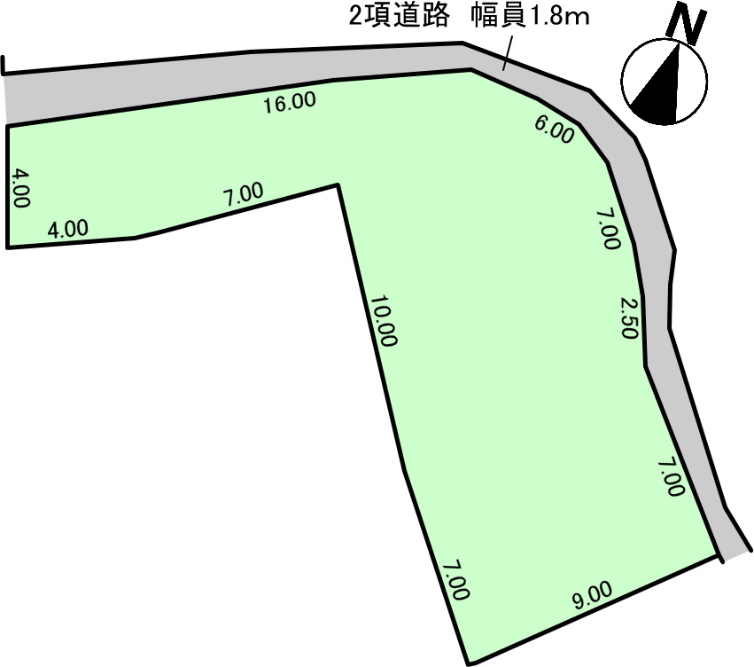 西尾市寺津町二ツ家の土地図