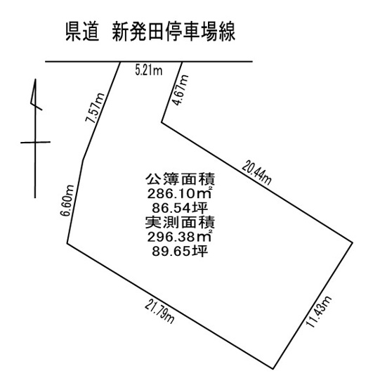 【土地図】 | 新発田市住吉町3丁目　売地 | 実測面積　89.65坪　公簿面積よりも3.11坪増えております