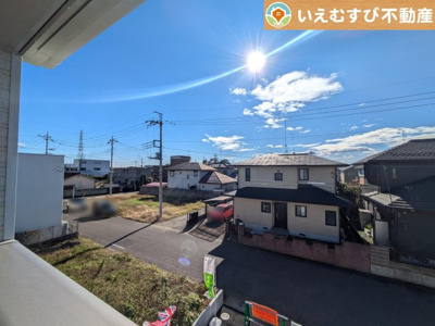 【展望】 | Cradle garden　大泉町朝日第7 | 高い建物が無く開放感のある展望
バルコニーからの展望も開けていて閑静な住宅地が望めます。日当りも良いですね♪