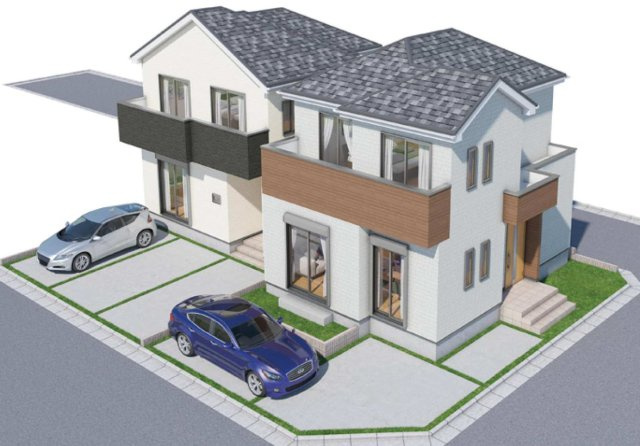 【仲介手数料無料】入間市久保稲荷８期１号棟　入間市の新築住宅なら西武ハウジングの外観パース