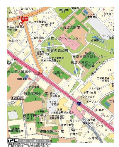 文京区大塚３丁目の賃貸マンションの地図